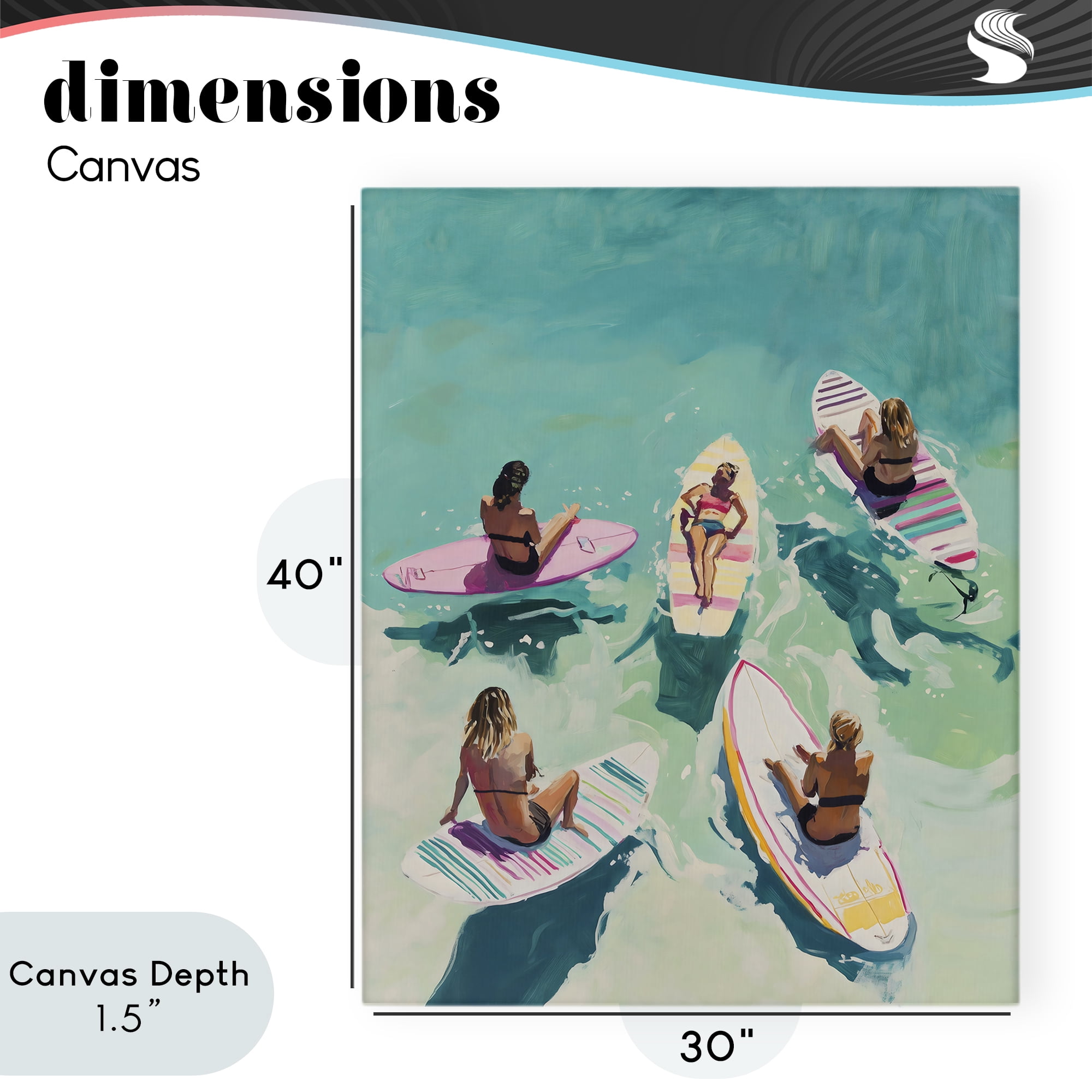 Stupell Industries Women Surfers at Turquoise Beach Canvas Wall Art, design by The Prints Vibe
