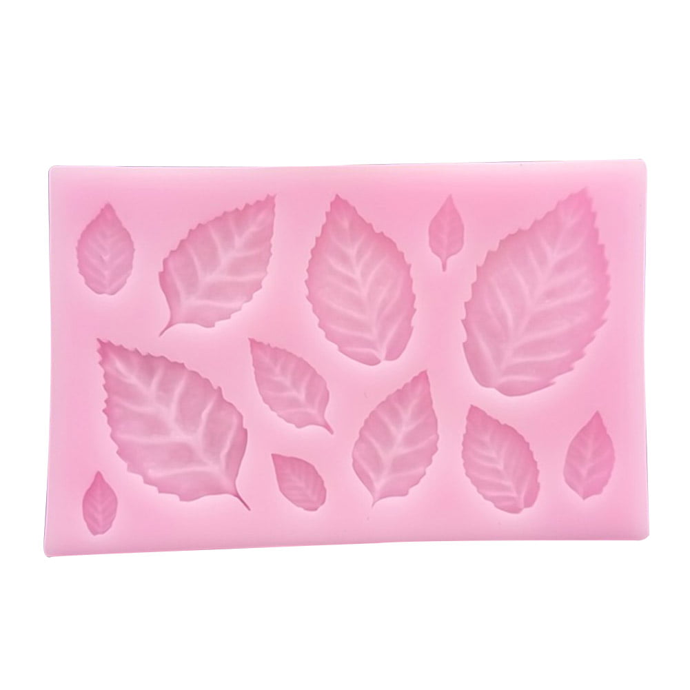 12pcs Leaf Shape Cake Chocolate Clay Silicone Mold Cookies Paste Craft Mould 