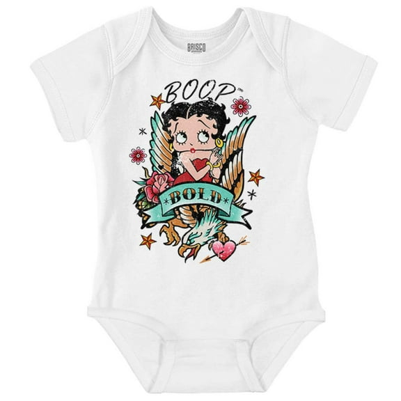 Betty Boop Bold Eagle Rose Tattoo Bodysuit Jumper Girls Infant Baby Brisco Brands 12M