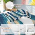 thumbnail image 2 of Abstract Modern Duvet Cover Set Full Size, Gold Blue Ripple 4 Piece Soft Microfiber Bedding Set with 1 Duvet Cover, 1 Flat Sheet, 2 Pillowcases, 2 of 9
