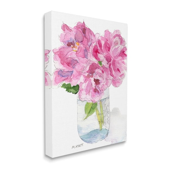 Stupell Industries Pink Peonies in Classic Canning Jar Canvas Wall Art, 36 x 48, Design by Melissa Hyatt LLC