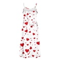 thumbnail image 7 of Gytharion Satin Nightgowns for Women Fashion Heart Print V-Neck Spaghetti Strap Maxi Sleepdress Soft Comfy Sleeveless Cami Nightdress Summer Casual Side Split Holiday Pajama Dress, 7 of 7