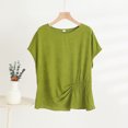 thumbnail image 2 of zbxnLI 3XL-5XL Plus Size T Shirts Tops for Women Summer Solid Color Short Sleeve Basic Shirt Top Casual Loose Tee, 2 of 3