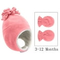 thumbnail image 5 of ZSQDM Two Piece Winter Fleece Solid Color Warm Children's Hat and Gloves beanies Umbrella Hat Bomber Hats Highlight Cap, 5 of 7