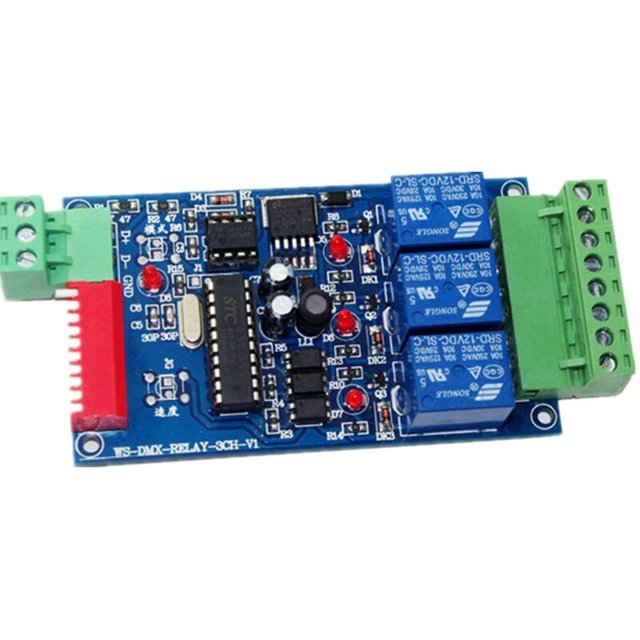SALIDA DE RELÉ DMX 512 DE 3 CANALES, placa controladora de LED DMX512, decodificador de LED DMX512, controlador de interruptor de relé