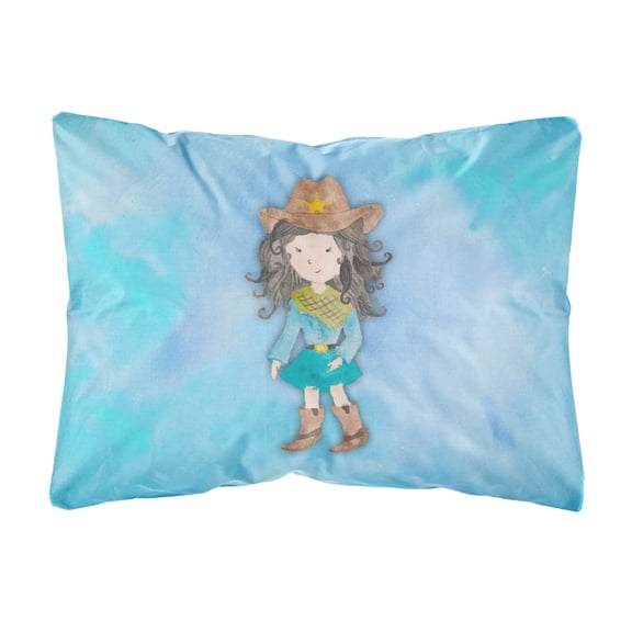 Carolines Treasures BB7367PW1216 Cowgirl Watercolor Canvas Fabric Decorative Pillow 12H x16W multicolor