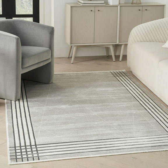 Nourison Desire Abstract Grey Silver 5'3" x 7'3" Area Rug, (5x7)