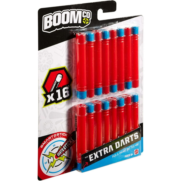 BOOMco Red with Blue Tip Smart Stick Darts, 16-Pack