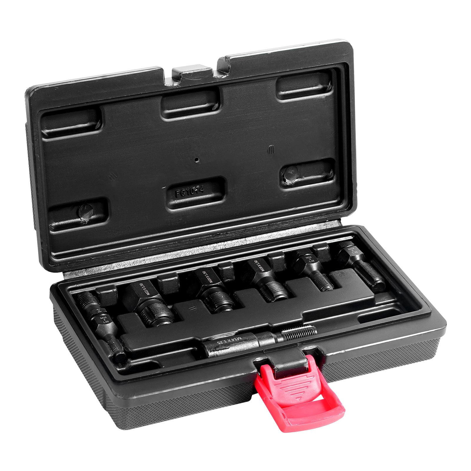 Master Thread Chaser Set, 7-Piece Carbon Steel Thread Restorer Kit with Square Drive, Includes M10-M22 Sizes for Automotive Spark Plug and Sensor Thread Repair