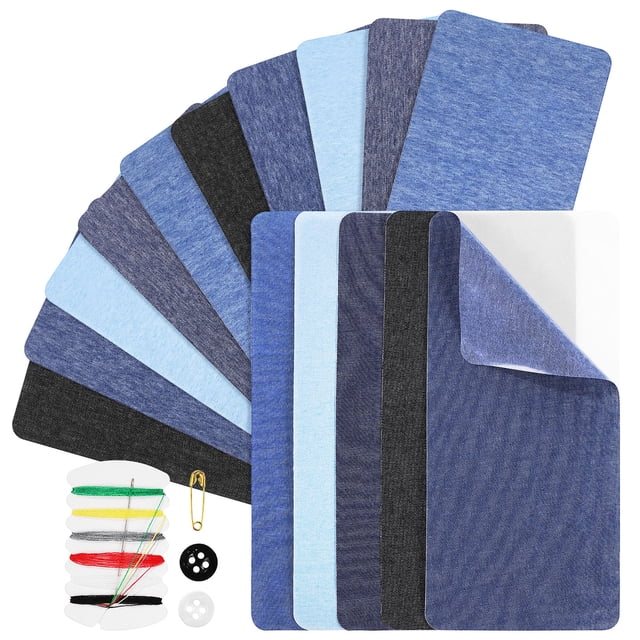 15 Pcs Patchs Thermocollants Adhésifs pour Jeans, Patchs de Réparation en Tissu, Patchs de Réparation pour Vêtements