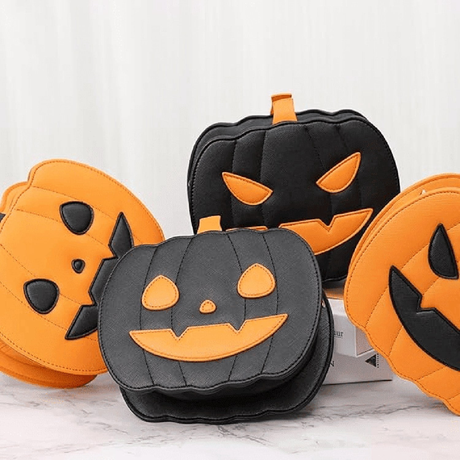 Halloween Pumpkin Crossbody Bag PU Leather Shoulder Purse for Women