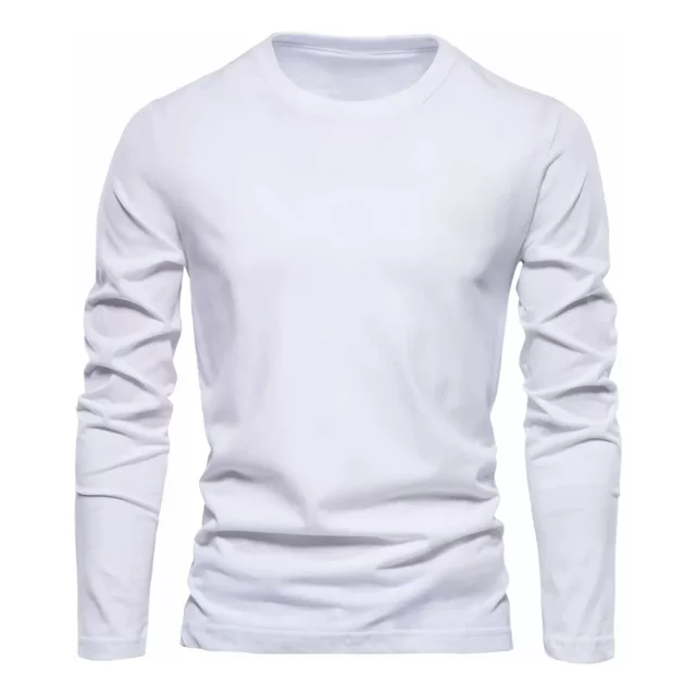 Playera De Hombre Manga Larga Cómoda Fresca Casual