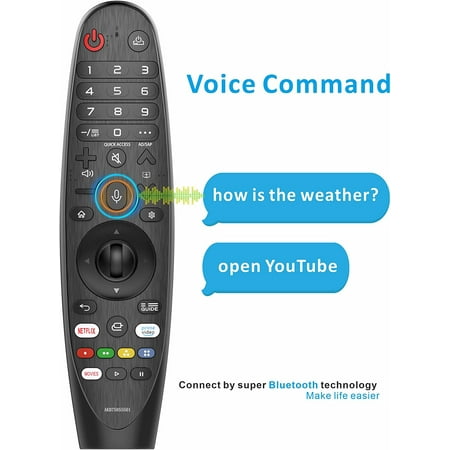 Universal LG Magic Remote Control for Smart tv MR21GA MR20GA MR19BA AKB75855501 with Pointer, Voice and Mouse, Netflix and Prime Video Hot Keys, Google/Alexa Voice Function