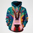 thumbnail image 3 of Sudadera con capucha con estampado 3D de instrumentos musicales vintage para hombre, sudadera con patrón colorido, jersey de moda, sudaderas con capucha de calle, camisetas de manga larga, 3 of 5