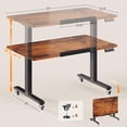 thumbnail image 4 of SEDETA 47 Inch Electric Standing Desk with Wheels, 180° Tiltable Foldable Computer Desk, Height Adjustable Desk for Writing, Drawing, Gaming, Sit Stand Up Desk, Perfect for Bed/Sofa/Office, Brown, 4 of 10