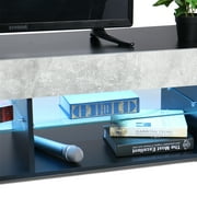 Hommpa LED TV Stand TV Cabinet for TVs up to 65 with Side Bookshelf and 4 Open Shelves Modern Television Media Console Entertainment Center