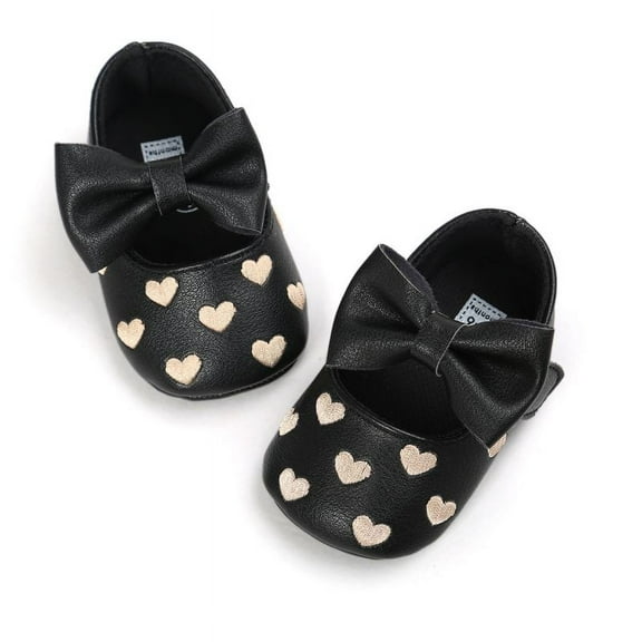 Baby Girls Soft Soled Bowknot Dress Shoes Flats Newborn Anti-slip Crib Shoes Prewalker 0-28M