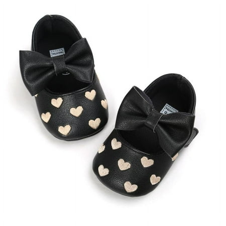 

Baby Girls Soft Soled Bowknot Dress Shoes Flats Newborn Anti-slip Crib Shoes Prewalker 0-27M