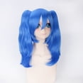 thumbnail image 2 of Peluca de cosplay azul sintética con coletas para mujeres y hombres de 40 cm, 2 of 3