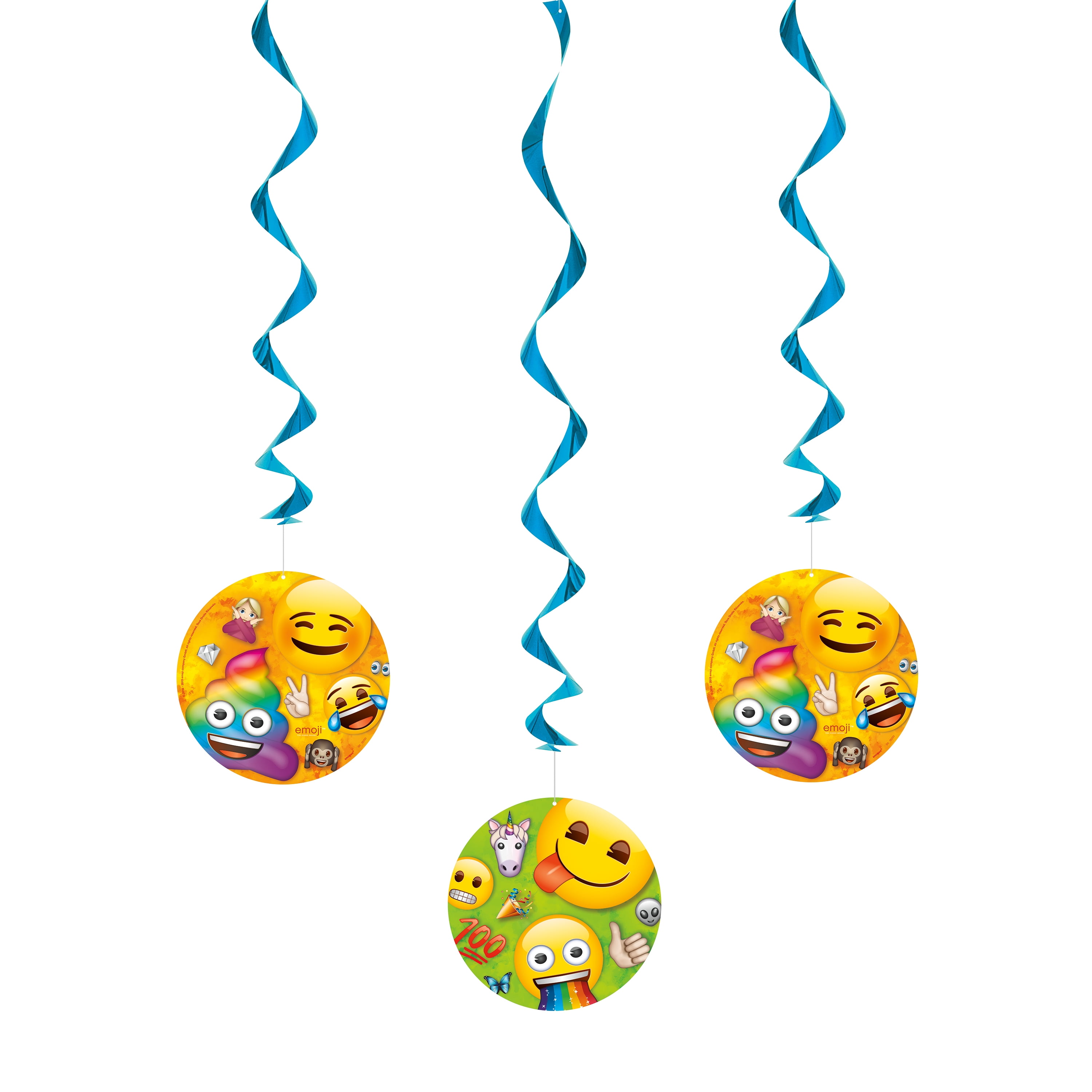 Unique Party 79438 Rainbow Fun Emoji Decoration Set, Set of 7