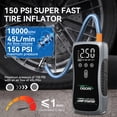 thumbnail image 5 of OGORI 8500A Jump Starter with Air Compressor, 12V Portable Battery Jumper Starter Pack(All Gas/10.0L Diesel) for Car, Jump Box with 150PSI Auto Tire Inflator, LCD Display & LED Lights, 5 of 10