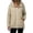 01-Khaki, variant on Women's Waterproof Sun Protection Hooded Jacket, Solid Color Drawstring Windbreaker for Outdoor Casual Wear, S-XXL