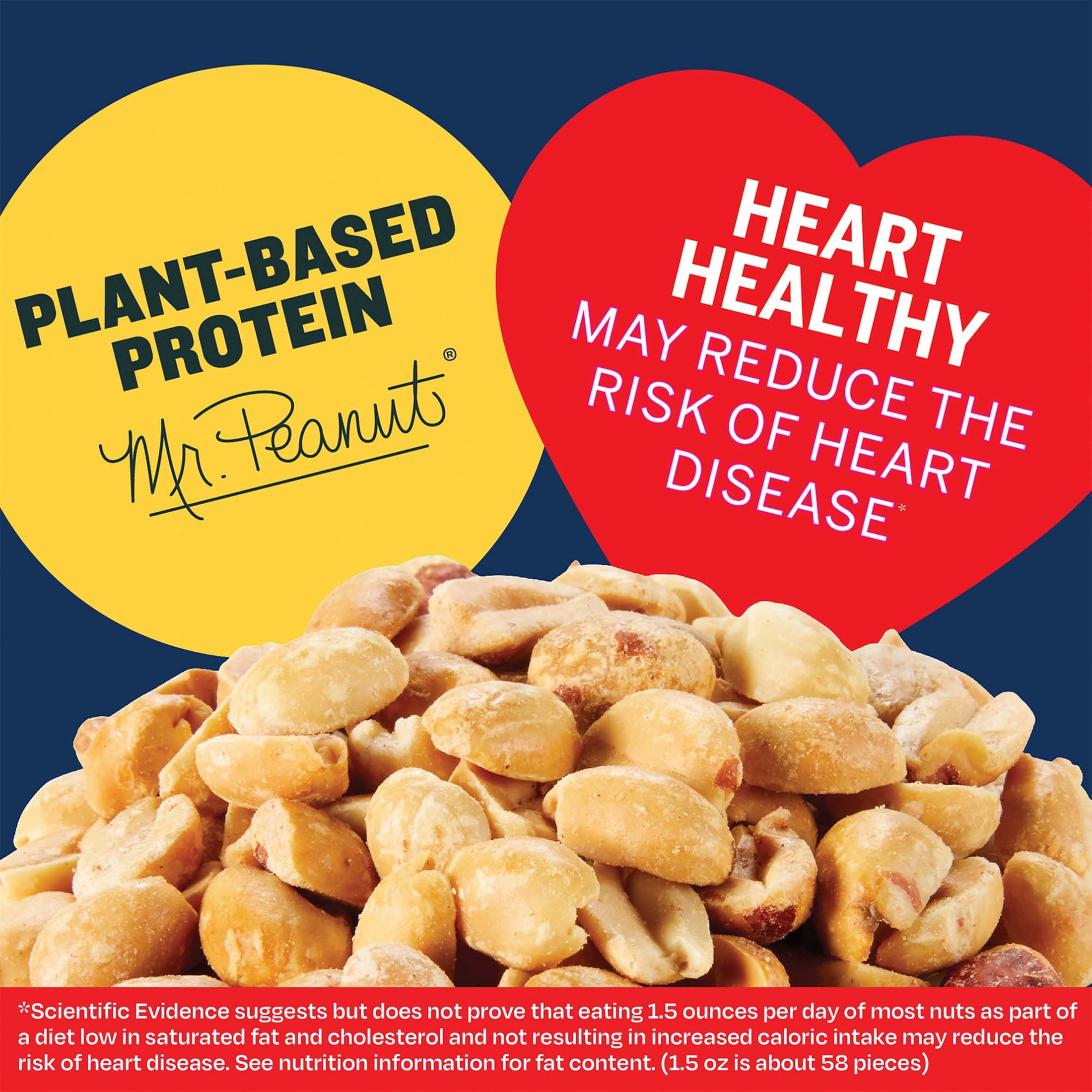 (6 pack) PLANTERS Lightly Salted Dry Roasted Peanuts, Party Snacks, Plant Based Protein, 2.16 lb Canister