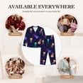 thumbnail image 7 of Fuzoiu Sea Jellyfish Print Women's Long-Sleeved Pajama,Lounge Button Down Nightwear,Womens Notch Collar Pajama Set-X-Large, 7 of 7