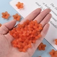 thumbnail image 5 of Frosted Acrylic Bead Caps 5-Petal Flower Orange Red 19.5x20x5.5mm Hole: 1.6mm about 740pcs/500g, 5 of 6