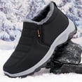 thumbnail image 4 of AUDeals Women's Waterproof Hiking Snow Boots Warm Fur Lined Ankle Boots Wide Toe Box Slip On Winter Shoes (Black, 9), 4 of 7