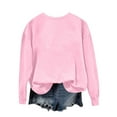 thumbnail image 5 of Plus Size Tunic Tops for Women Leggings Fall Oversized Crew Neck Long-sleeved Dolman Cold Shoulder Zipperless Love Printed Leisure Ribbed Knit Sweatshirt Pullovers(Pink,M), 5 of 6