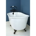 thumbnail image 2 of Aqua Eden VCTND4828NT5 48-Inch Cast Iron Oval Single Slipper Clawfoot Tub (No Faucet Drillings) in White/Oil Rubbed Bronze, 2 of 7