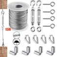 thumbnail image 1 of FrostHike 19Pcs/set 15M 2mm Convenient Stainless Steel Wire Rope Cable Hooks Hanging Kit, 1 of 5