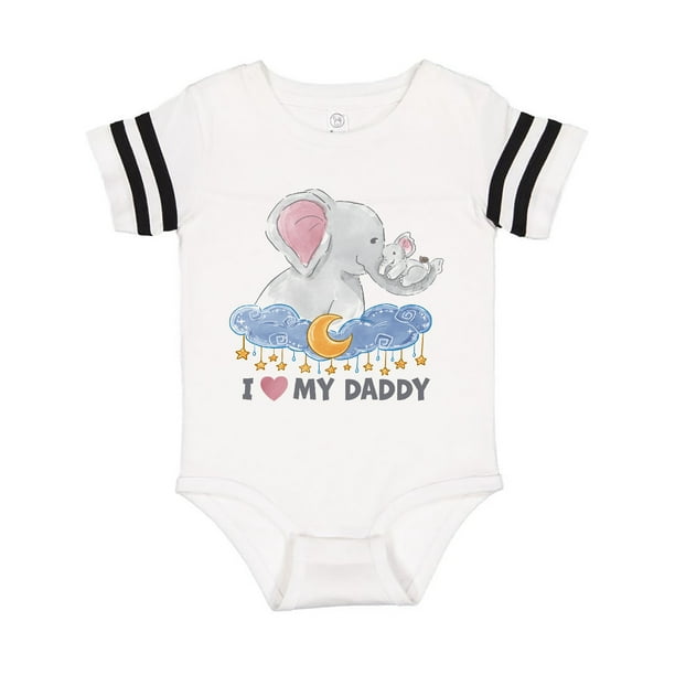 Inktastic Inktastic I Love My Daddy Cute Elephants With Moon And Stars Infant Short Sleeve Bodysuit Unisex Football White And Black 24 Months Walmart Com Walmart Com