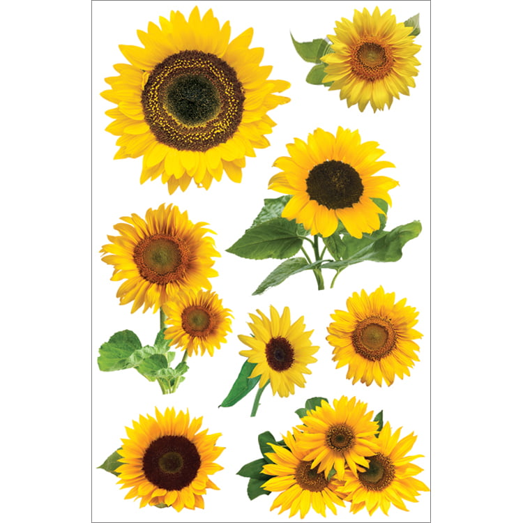 6Pk Sticko SPVM76  Stickers-Sunflowers 