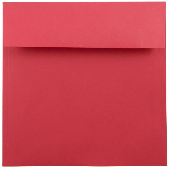 JAM Paper 7 1/2 x 7 1/2 Square Envelopes, Red, 50/Pack