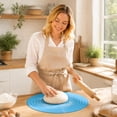 thumbnail image 4 of Extra Thick Silicone Baking Mat, Non-Slip Dough Rolling Pad with Measurements, Heat-Resistant Surface for , Pizza, Pie Crusts, and Bread Kneading, 1Pack Blue, 4 of 6