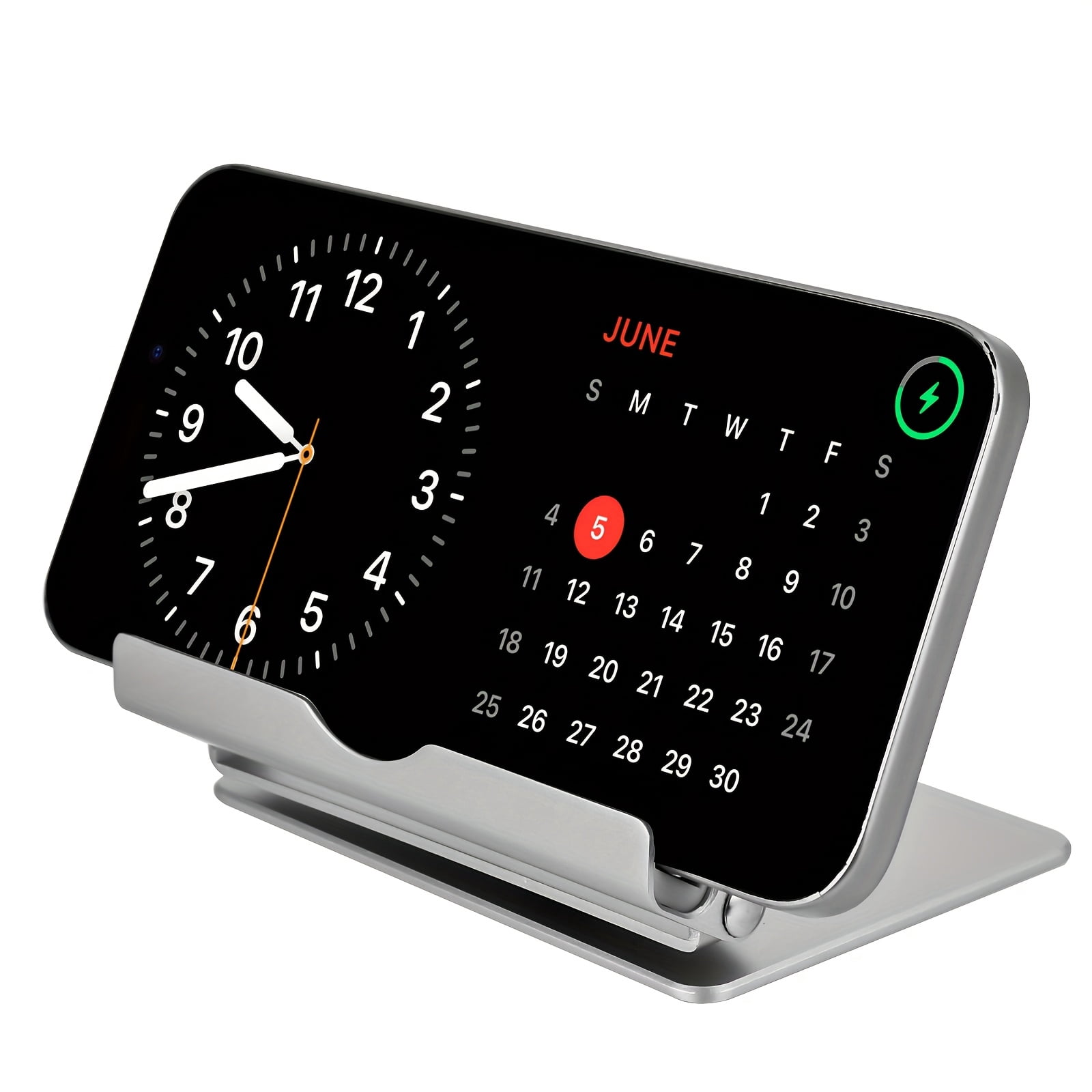 15W Wireless Fast Charger Phone Stand, 360° Rotatable Zinc Alloy Holder for iPhone 16, Samsung Galaxy S24/S23/S22, Google Pixel 9 Pro/8a/7 Pro