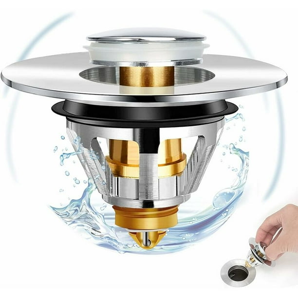 Sink Drain Without Overflow Pop Up Bathroom Sink Stopper, Universal ...