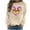 #142-Khaki, variant on Craaazy Mardi Gras Clothing for Women Round Neck Long Sleeve Carnival Shirts Gifts