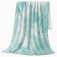 thumbnail image 2 of Aqua Shell and Wave Line Pattern with Soft Sand Texture, Calm Coastal Motif for Beach Lovers, Housewarming Gift, Soft Flannel Blanket for Beach House and Guest Room, Coastal Home Decor, 2 of 9