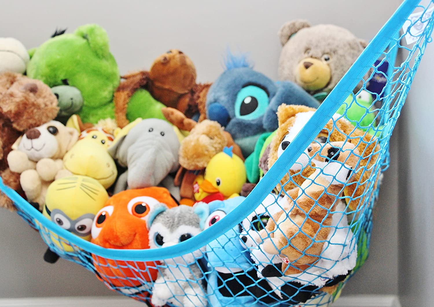 Stuffed Animals Toy Net Hammock,with 3 Pcs Suction Cups,for Neatly Organize Kids Plush Toys and Save Space,180x120x120 cm 1 Pcs Stuffed Animal Storage Hammock 