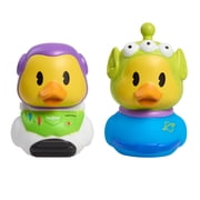 Duckalooz Character Duck Toy Figures 2-Pack, Toy Story Buzz and Alien, Collectible Ducks for Play and Display, Novelty Gift Toy Set Kids Ages 2+
