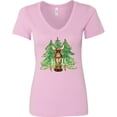 thumbnail image 3 of Inktastic Alaska Moose and Trees Women's V-Neck T-Shirt, 3 of 5
