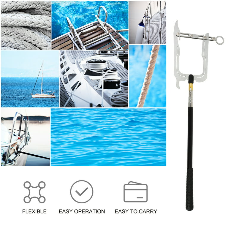 EXTEND-A-REACH Boat Hook for Docking // Telescopic Boat Dock Hook Pole  Attachment // Twist-On Boat Hook Fits Standard Acme Threaded Poles // The