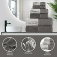 thumbnail image 4 of Superior Lodie Cotton 9 Piece Towel Set, Ivory-Charcoal, 4 of 10