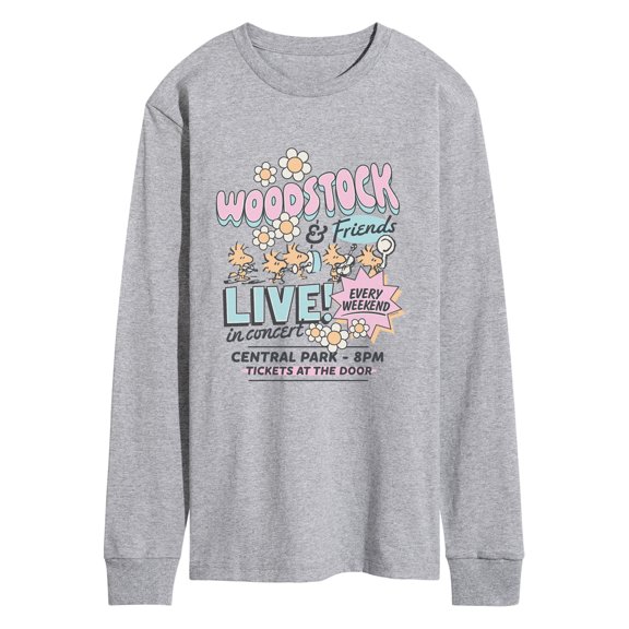 Peanuts - Woodstock And Friends Band Tee - Men's Long Sleeve Graphic T-Shirt