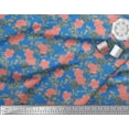 thumbnail image 2 of Soimoi Polyester Crepe Fabric Leaves & Peony Floral Printed Fabric 1 Yard 42 Inch Wide, 2 of 3