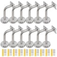 thumbnail image 1 of ZOENHOU 12 Pack Stainless Steel Handrail Brackets, Curved Handrail Brackets for Round Rails, Stairway Hardware Railing Bracket Holders with Mounting Screws for Guardrails Home Decor Malls, 1 of 4