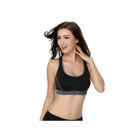 Women's Tank Style Sports Bra Jogging  Blockout Bra Vest Gym Wear Fitness Crop-Top Yoga Exercise Tops
